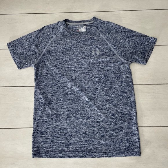 Under Armour Loose Fit Heat Gear Navy Heather Workout Shirt *NWOT* (Men's Small) - Picture 1 of 3